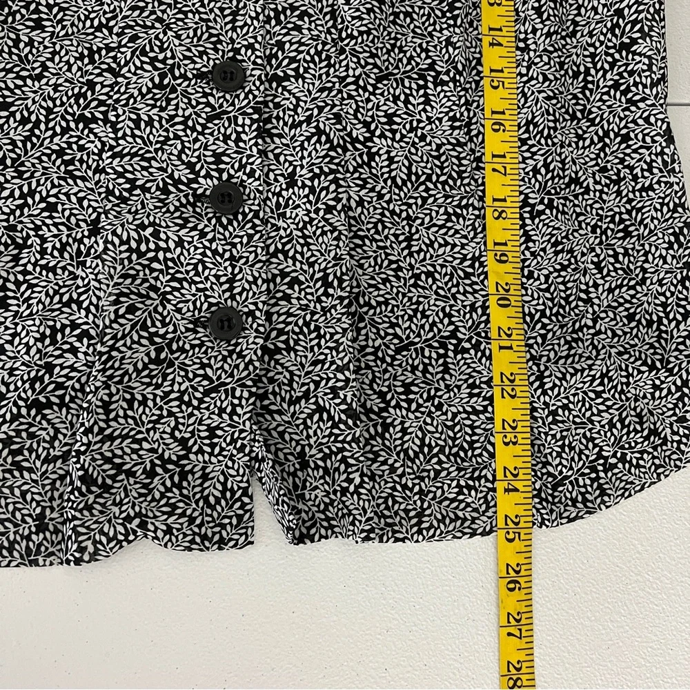 Vintage Spago Collection Blouse Women's 16W Button Up Short Sleeve Leaf Print - Picture 8 of 8